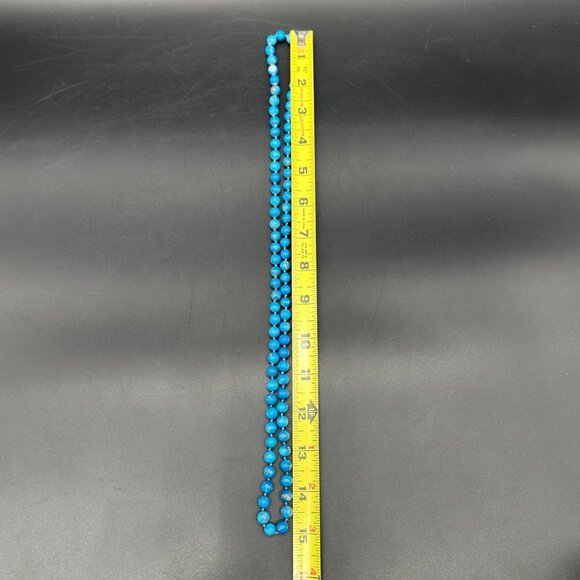 Vintage Turquoise Beaded Necklace Blue Stone Southwestern Western 30 Inches - Picture 6 of 7